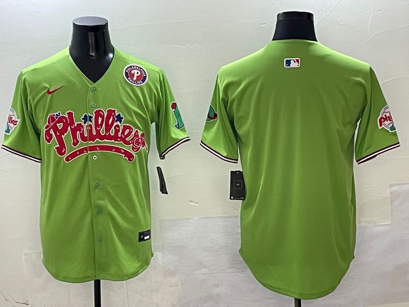 Men Philadelphia Phillies Blank Green Five generations Joint Name 2025 Nike MLB Jersey style 5->philadelphia phillies->MLB Jersey